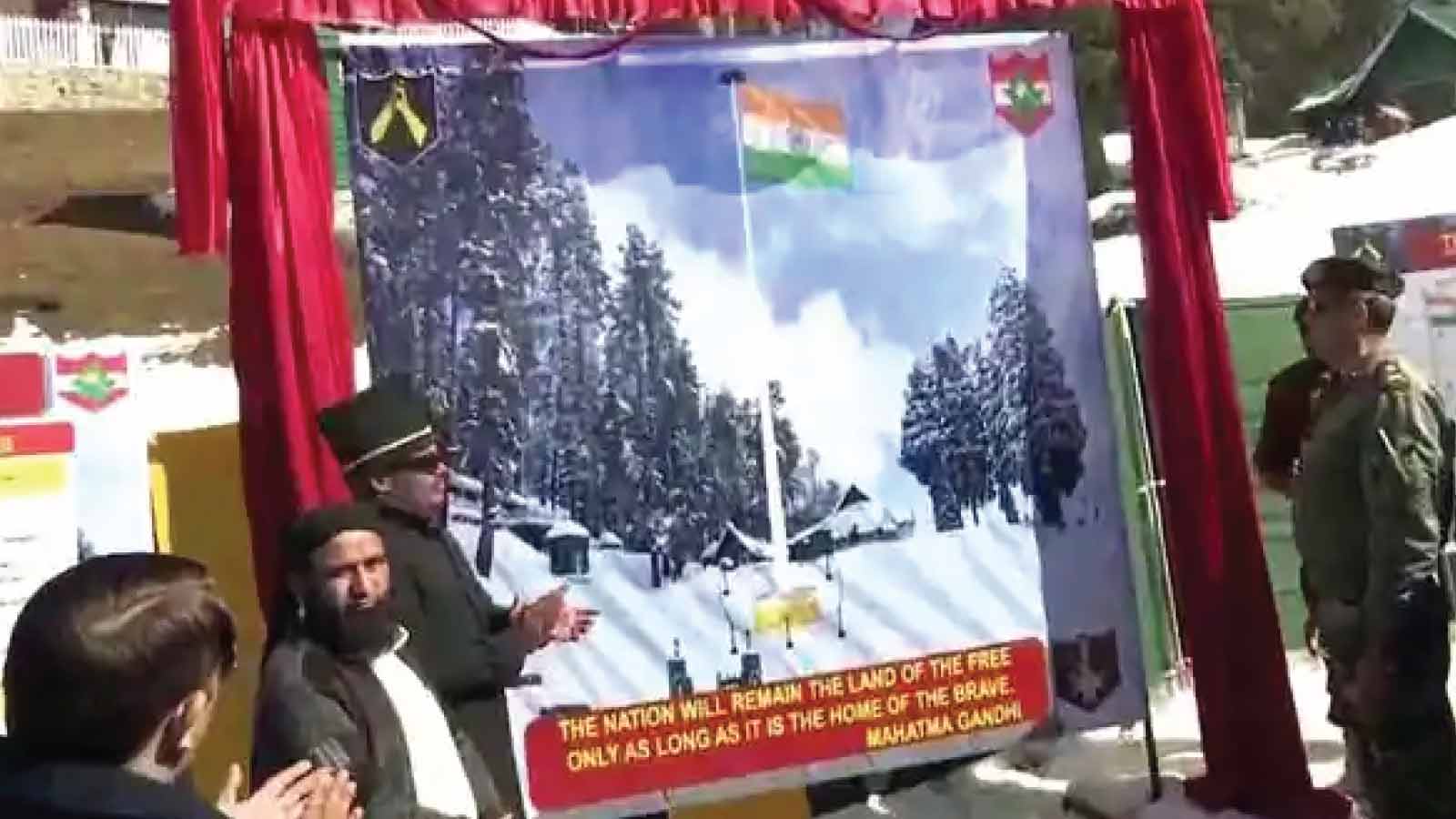 100-foot-high national flag laid by Indian Army in Gulmarg