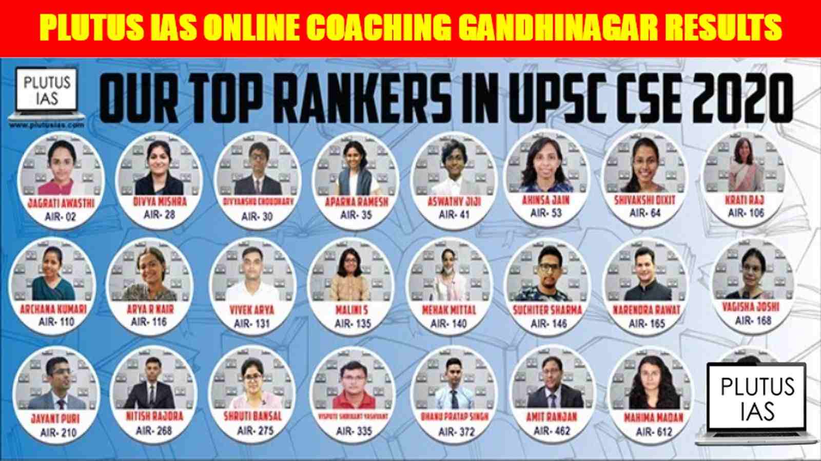 Plutus IAS Online Coaching Gandhinagar Results
