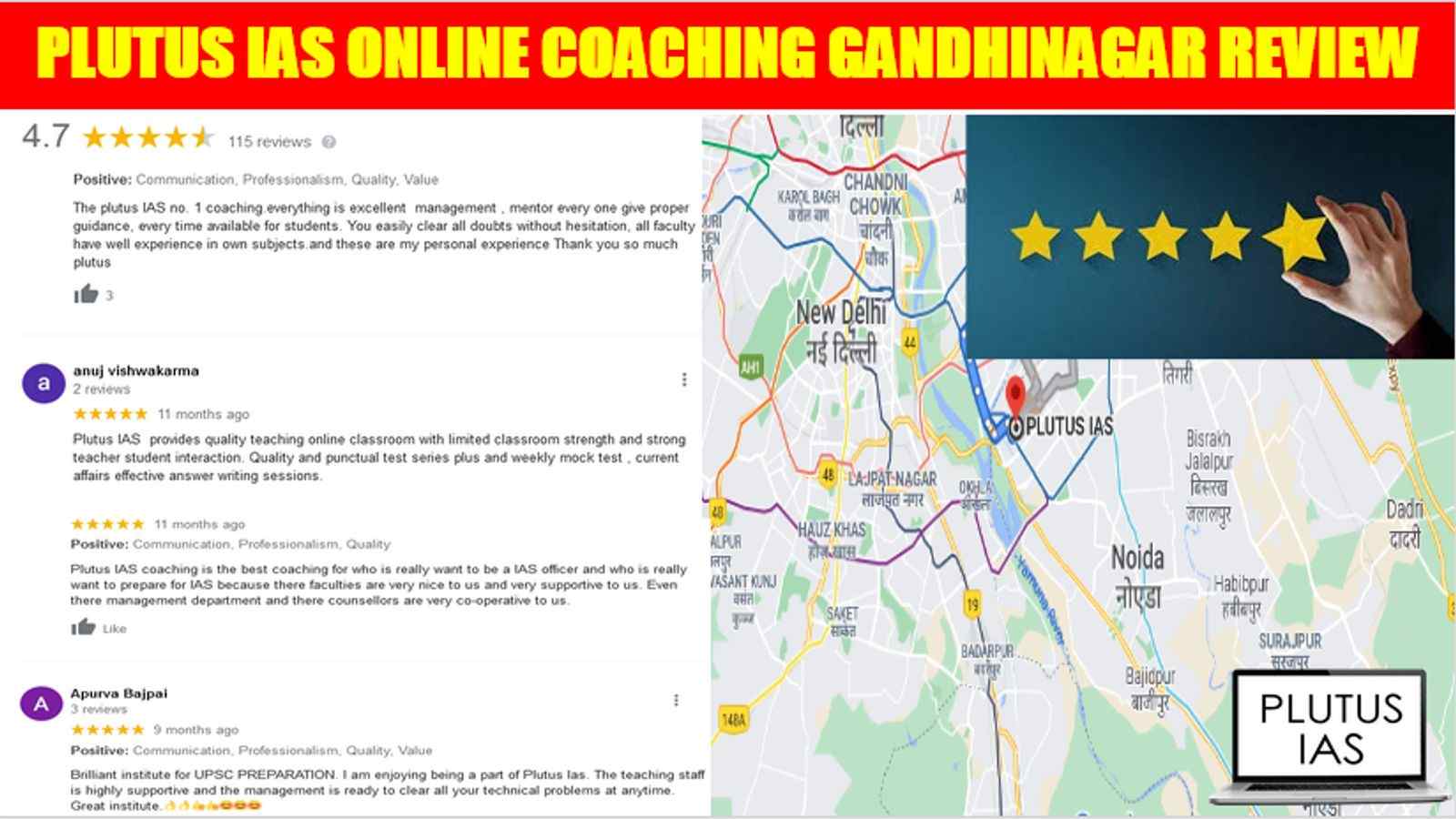 Plutus IAS Online Coaching Gandhinagar Review
