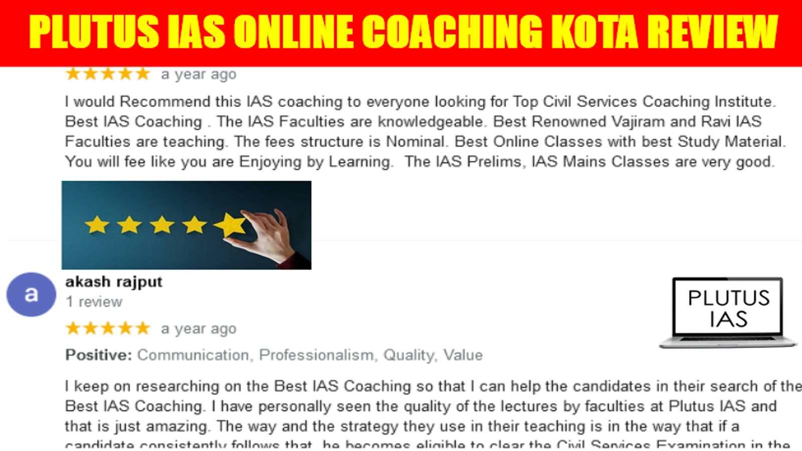 Plutus IAS Online Coaching Kota Review