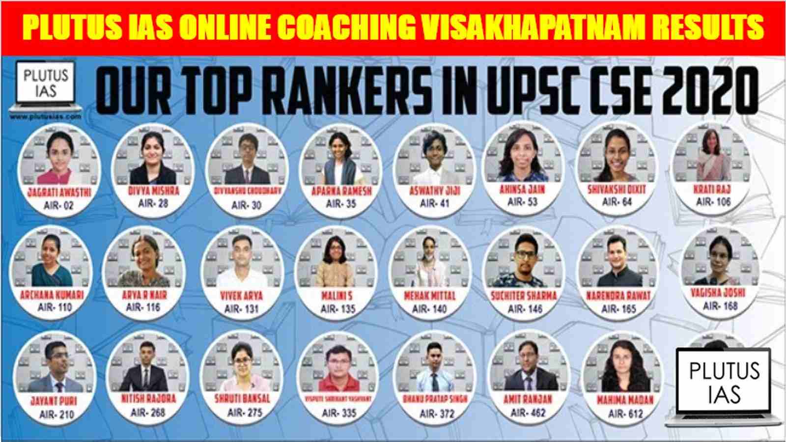 Plutus IAS Online Coaching Visakhapatnam Results
