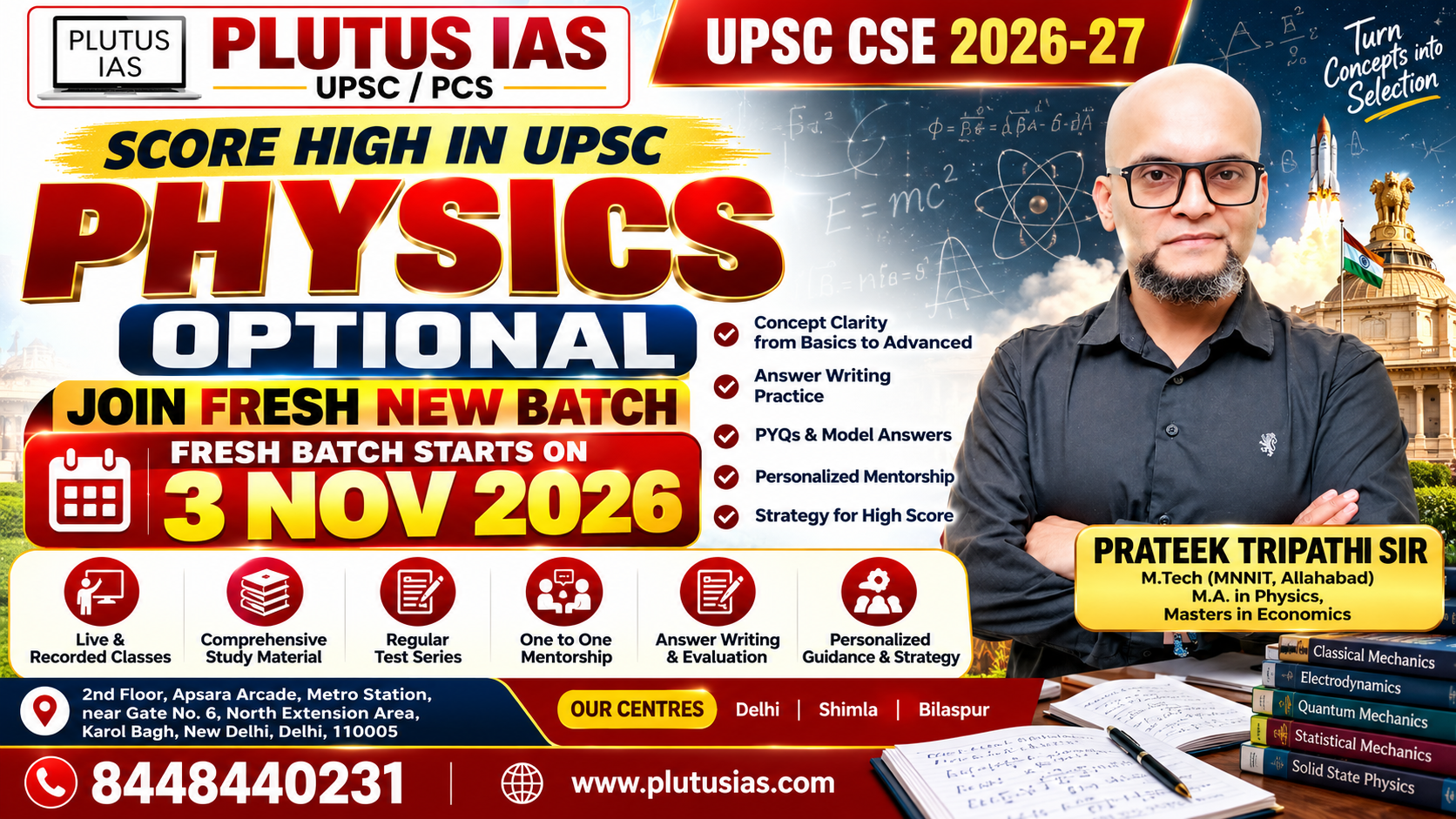 physics optional best coaching fresh new batch