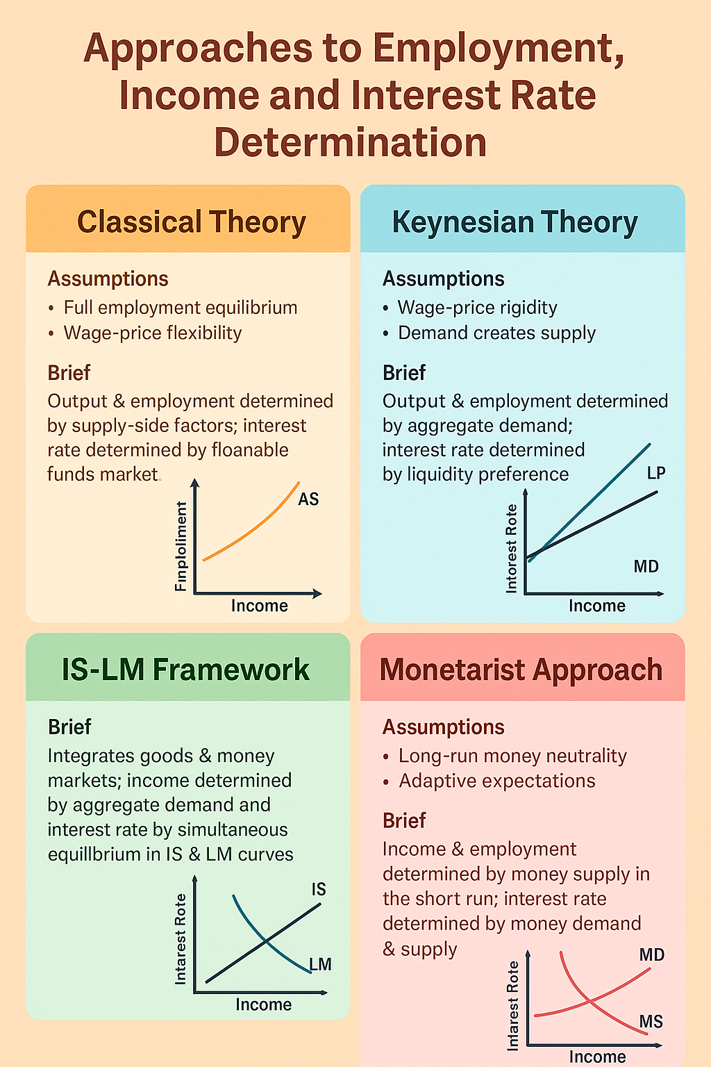 Approaches to Employment Income and Interest Rate Determination