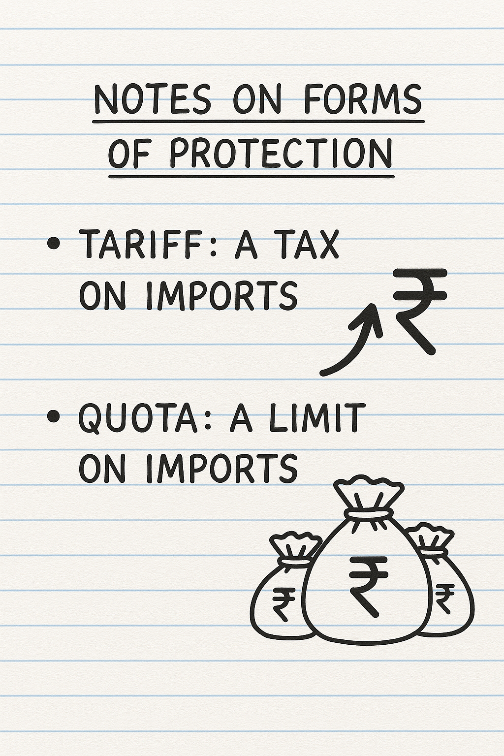 forms of Protection Tariff, Quota, Currency