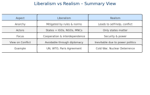 liberalism vs realism for UPSC CSE
