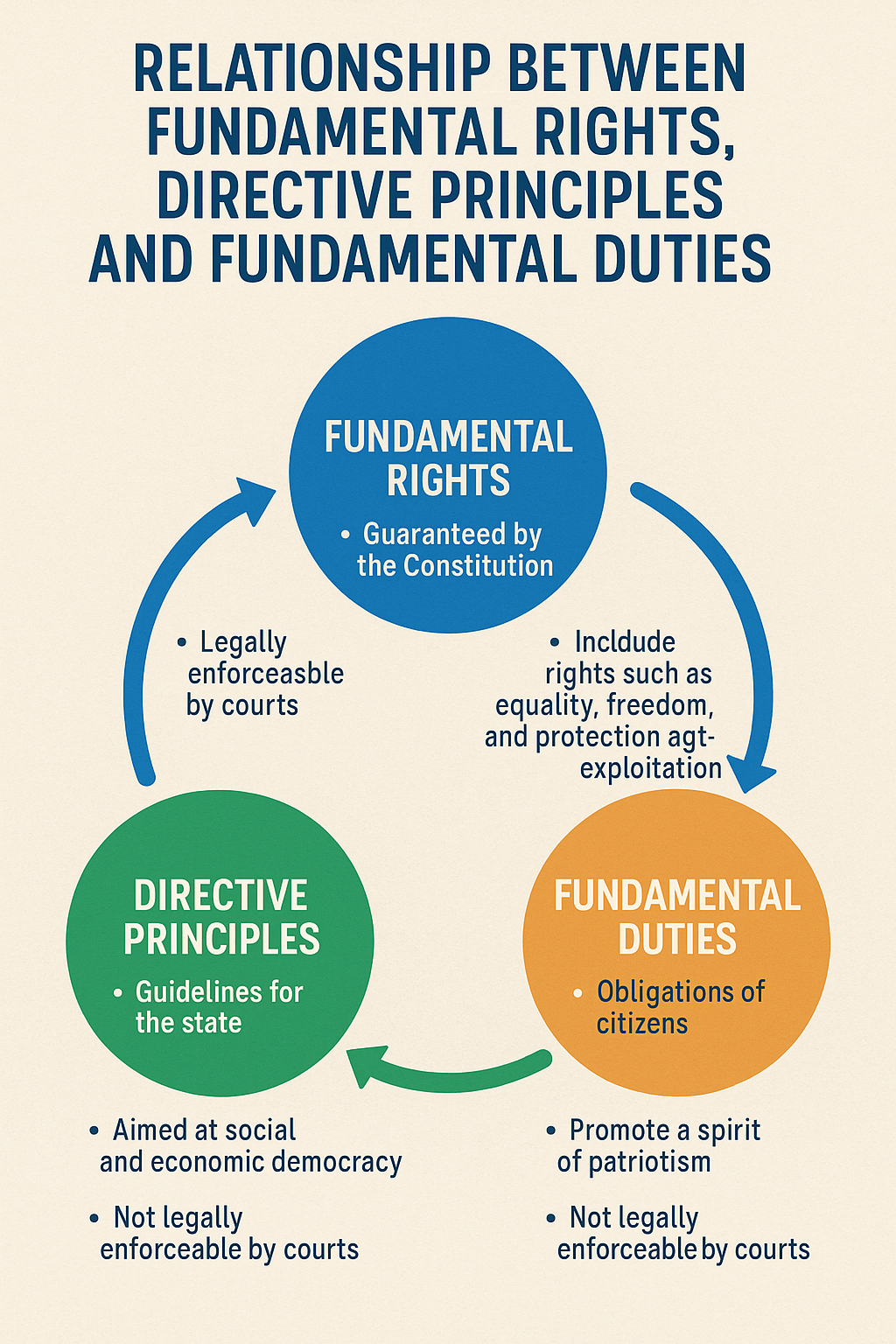 Relationship between Fundamental Rights, Directive Principles, and Fundamental Duties