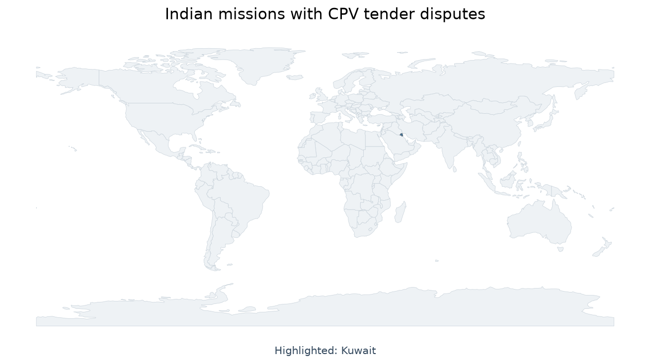 Map of Abu Dhabi, Kuwait, Singapore, Canberra highlighted on the map of India — Delhi HC CPV tenders UPSC