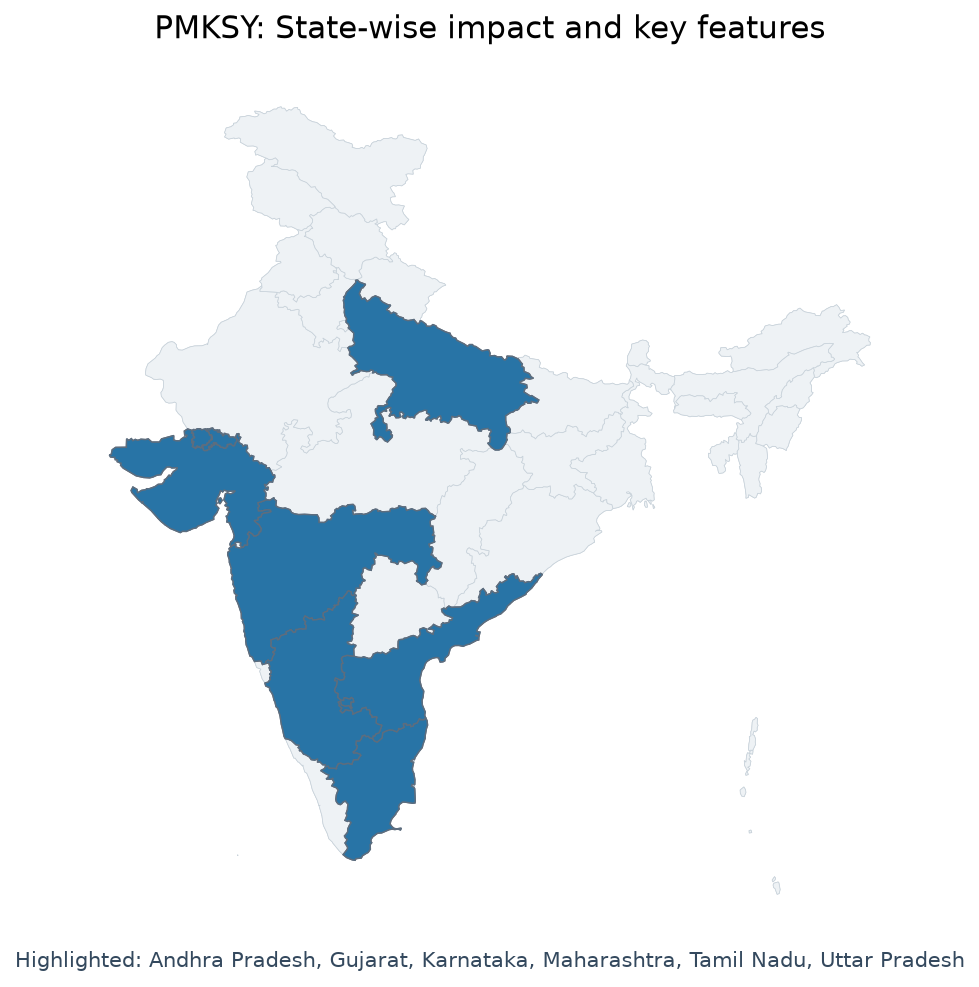 Map of Andhra Pradesh, Gujarat, Maharashtra, Uttar Pradesh, Tamil N highlighted on the map of India — Pradhan Mantri…