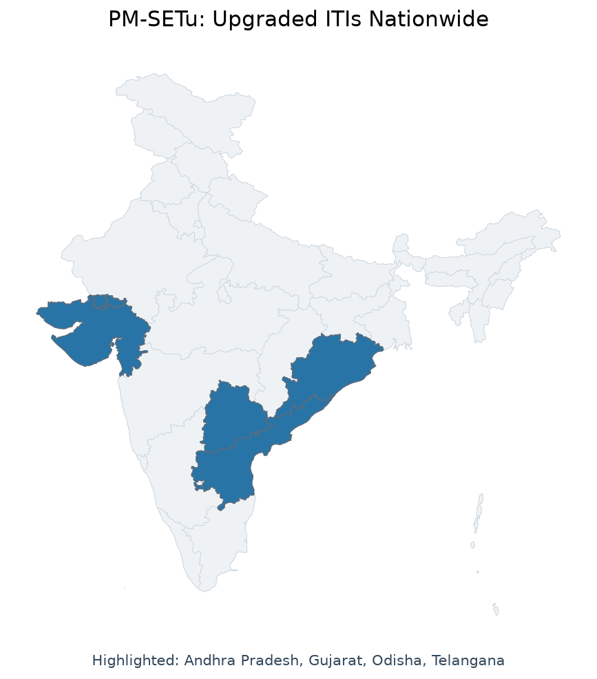 Map of Andhra Pradesh, Gujarat, Odisha, Telangana highlighted on the map of India — PM-SEETU scheme UPSC Map of Andhra Pradesh, Gujarat, Odisha, Telangana highlighted on the map of India — PM-SEETU scheme UPSC