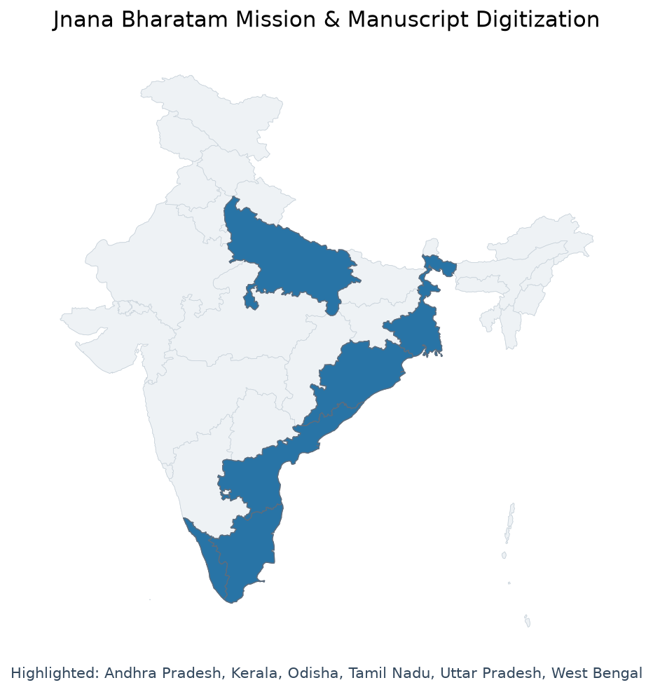 Map of Andhra Pradesh, Tamil Nadu, Kerala, Uttar Pradesh, West Beng highlighted on the map of India — ज्ञान भारतम मिशन…