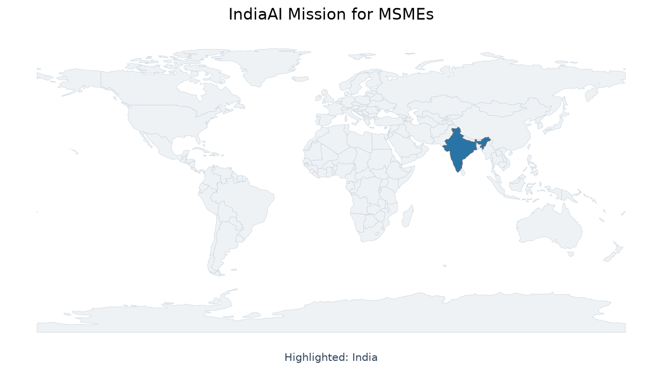 Map of India highlighted on the map of India — AI adoption in MSMEs for UPSC