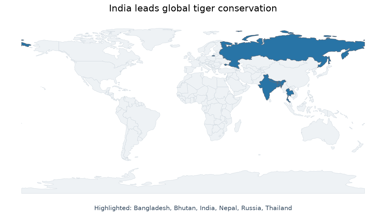 Map of India, Bangladesh, Nepal, Bhutan, Russia, Thailand highlighted on the map of India — India tiger conservation 70%…