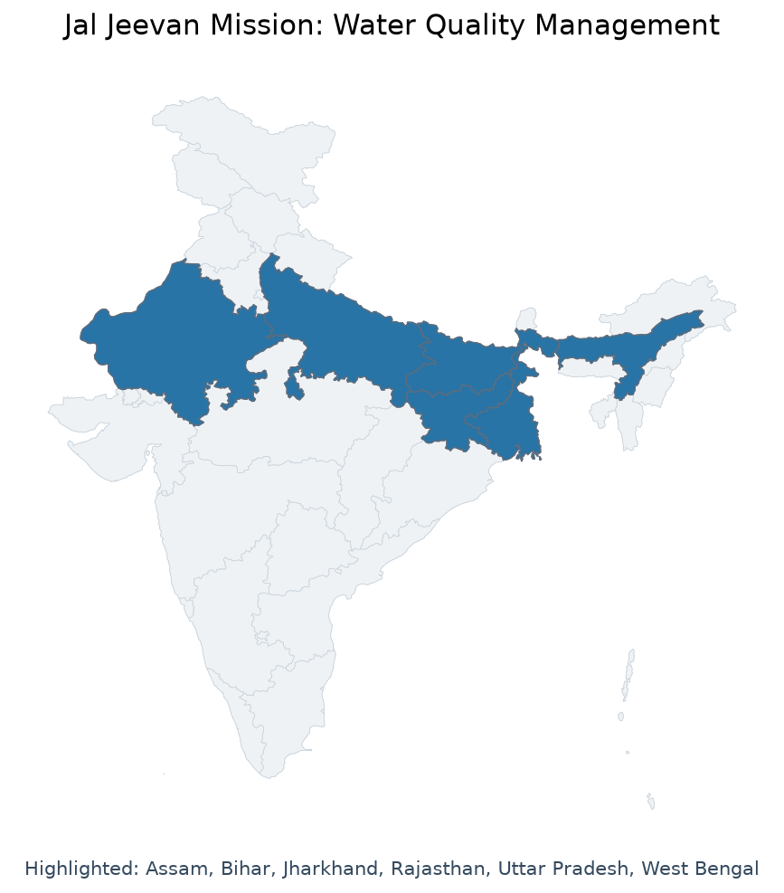 Map of Jharkhand, West Bengal, Bihar, Uttar Pradesh, Rajasthan, Ass highlighted on the map of India — Jal Jeevan Mission… Map of Jharkhand, West Bengal, Bihar, Uttar Pradesh, Rajasthan, Ass highlighted on the map of India — Jal Jeevan Mission…