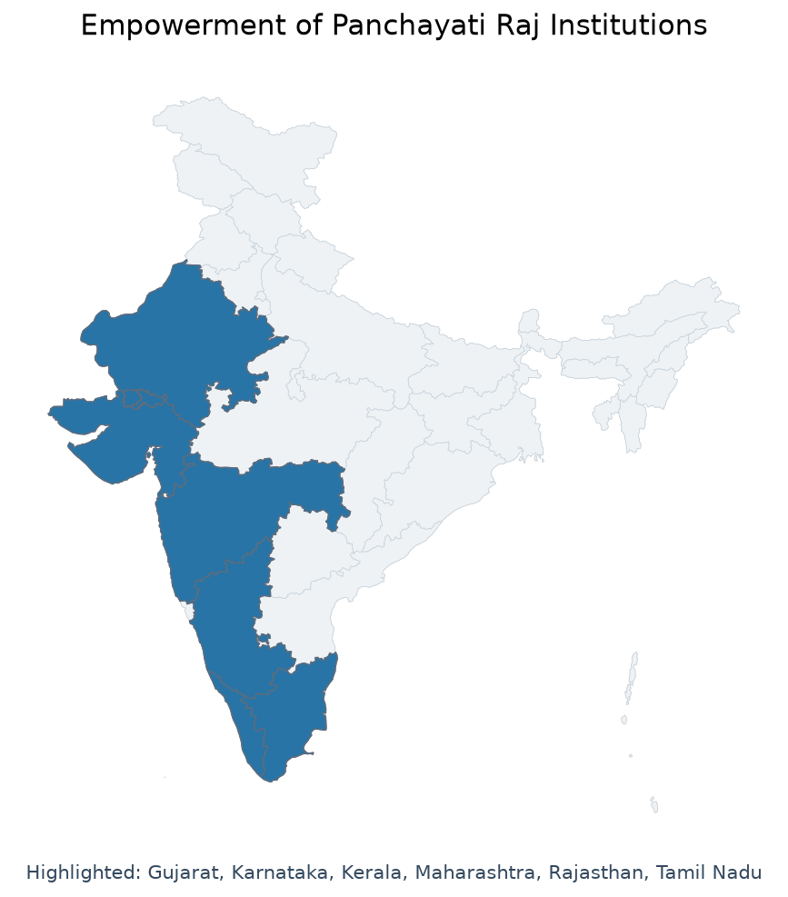 Map of Kerala, Tamil Nadu, Karnataka, Rajasthan, Maharashtra, Gujar highlighted on the map of India — Panchayati Raj… Map of Kerala, Tamil Nadu, Karnataka, Rajasthan, Maharashtra, Gujar highlighted on the map of India — Panchayati Raj…