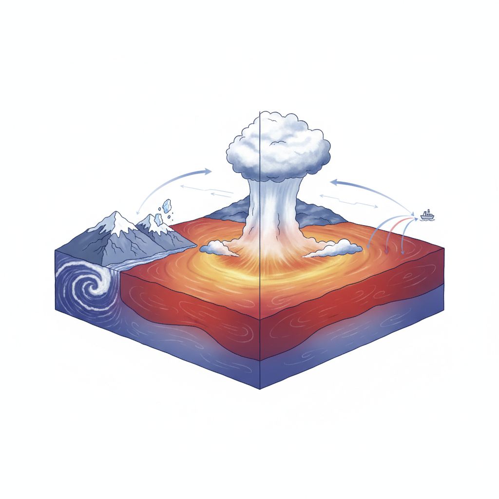 A Super El Niño bracing for showdown — labelled illustration