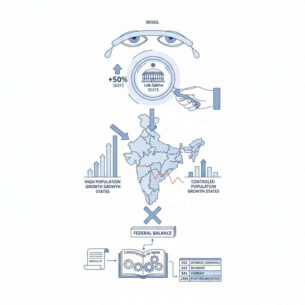 A uniform 50% increase in Lok Sabha seats is pulling the wool over someone’s eyes: Praveen Chakravarty — labelled illustration