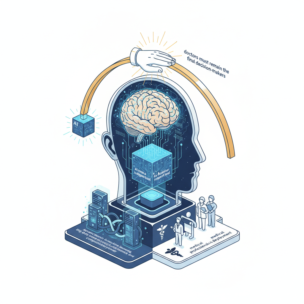 AI in healthcare is here to stay, but doctors must remain the final decision-makers: experts — labelled illustration