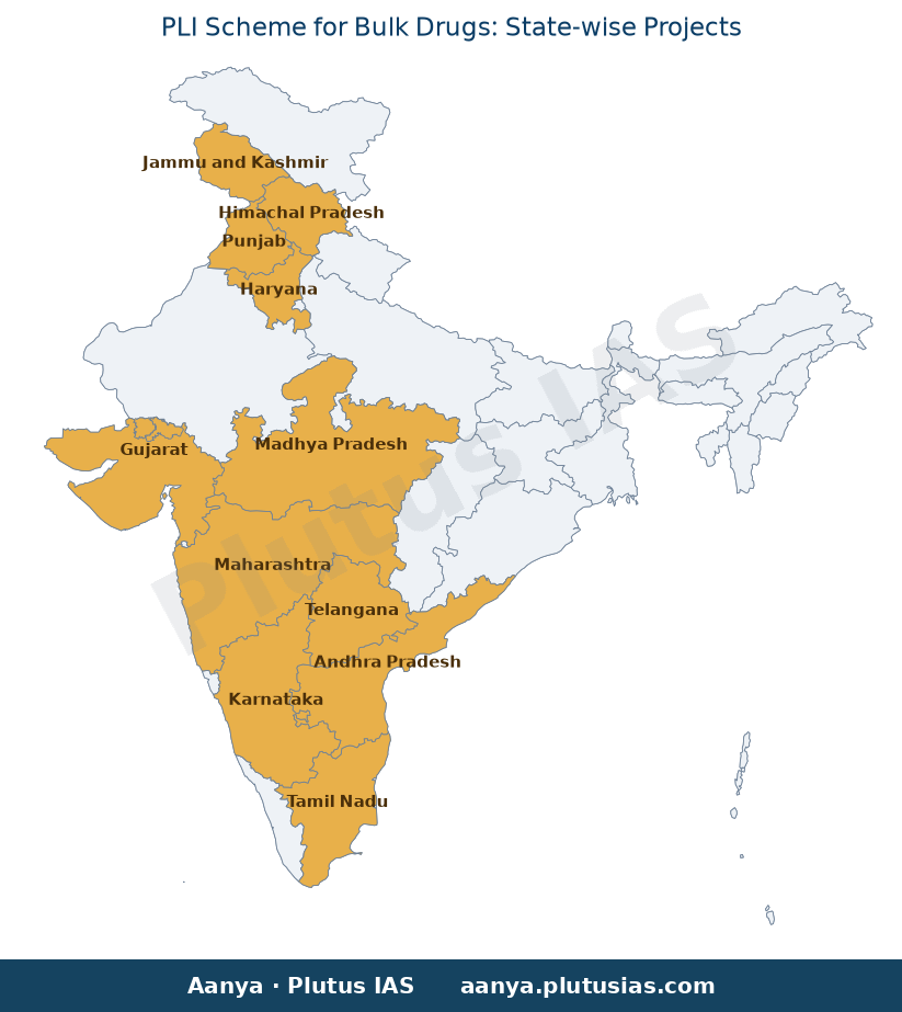 Map of Andhra Pradesh, Gujarat, Haryana, Himachal Pradesh, Jammu an highlighted on the map of India — Production Linked…