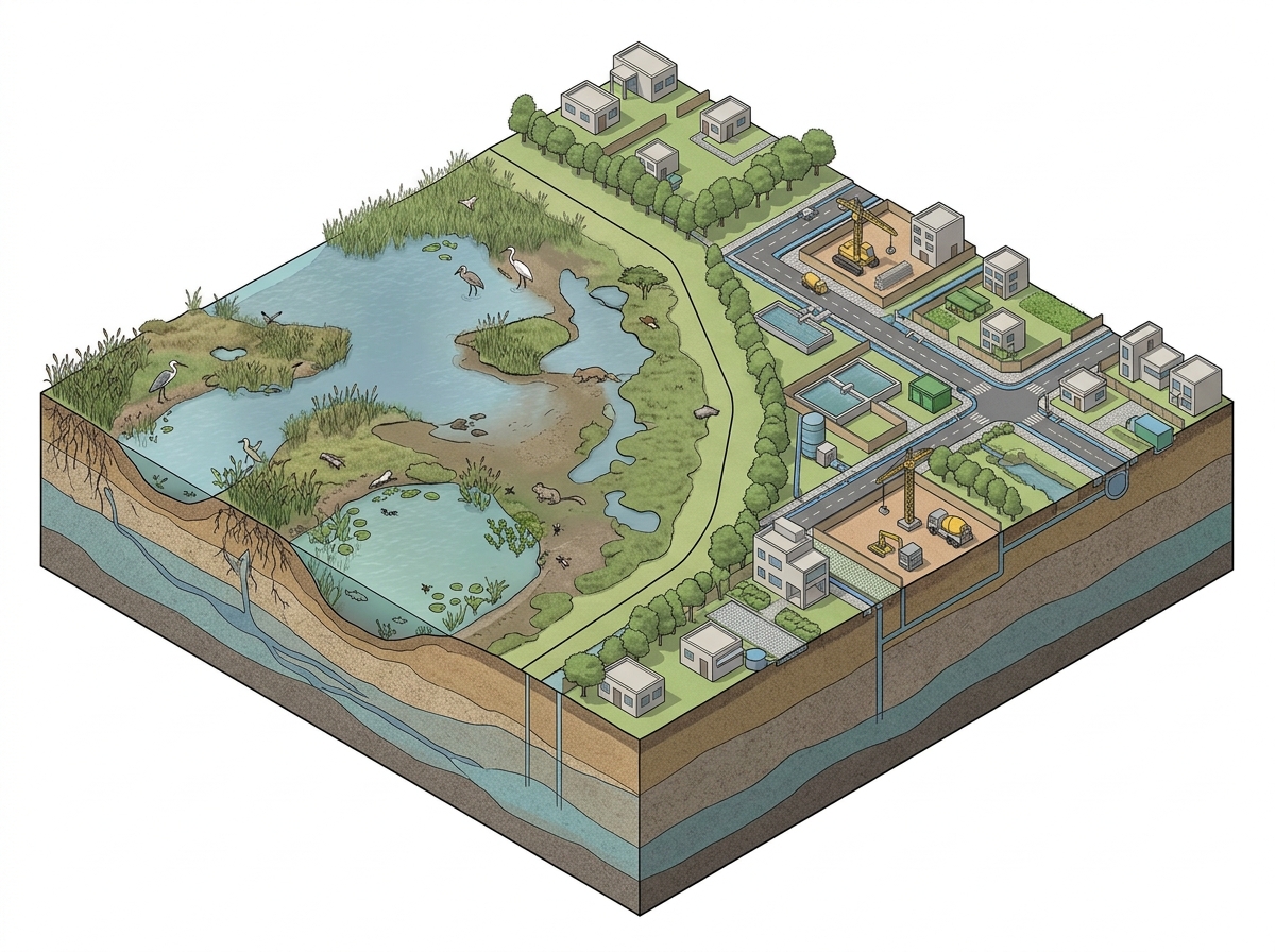 Construction activities around Pallikaranai marshland can be regulated, not banned: TNSWA tells Madras High Court — labelled illustration