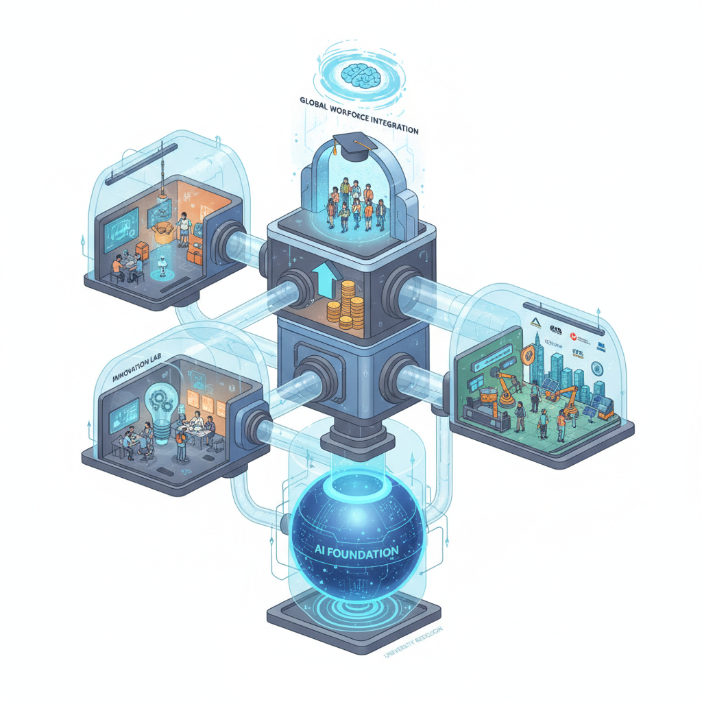 How universities are redesigning induction programs with AI, innovation, entrepreneurship and industry exposure — labelled illustration