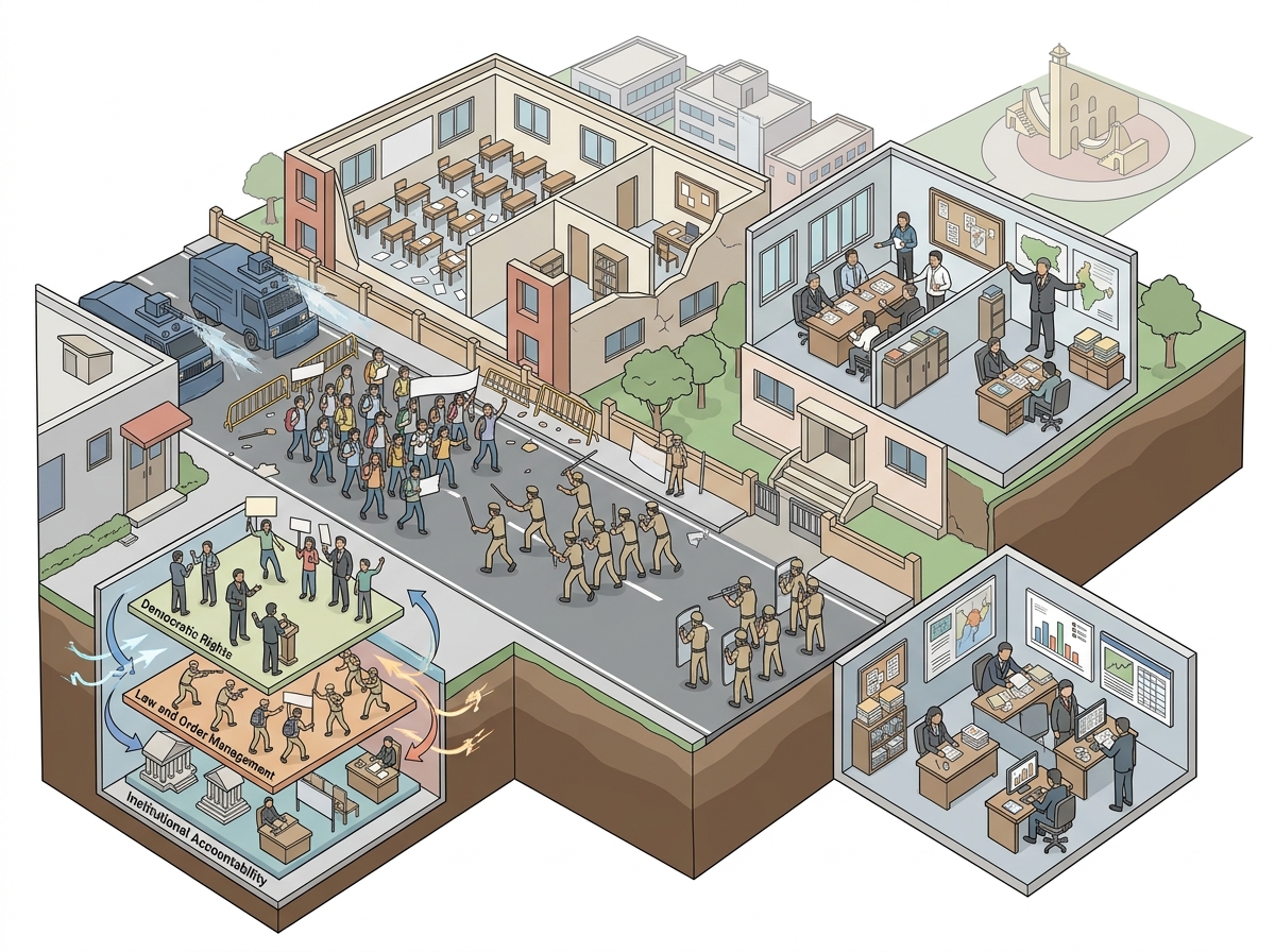 3D cutaway: जंतर मंतर के बाद रांची में लाठीचार्ज