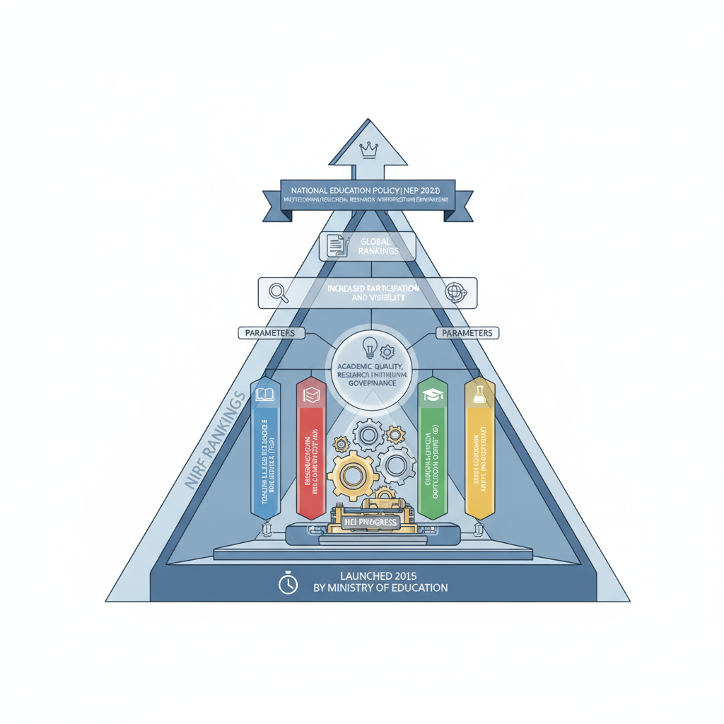 एनआईआरएफ रैंकिंग में एचईआई की प्रगति — labelled illustration