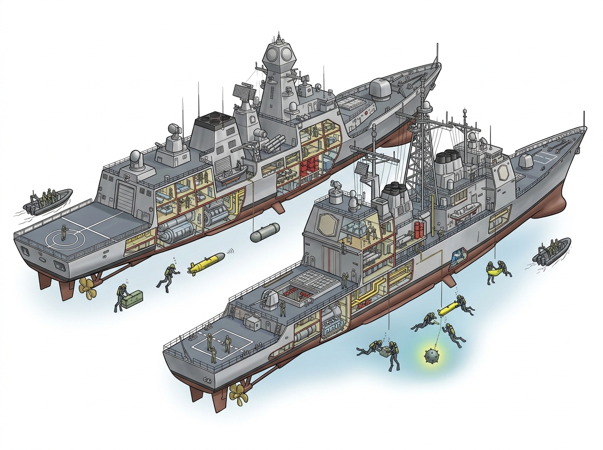 Indian, American Navies to hold bilateral exercise in Kochi from August 10 — labelled illustration