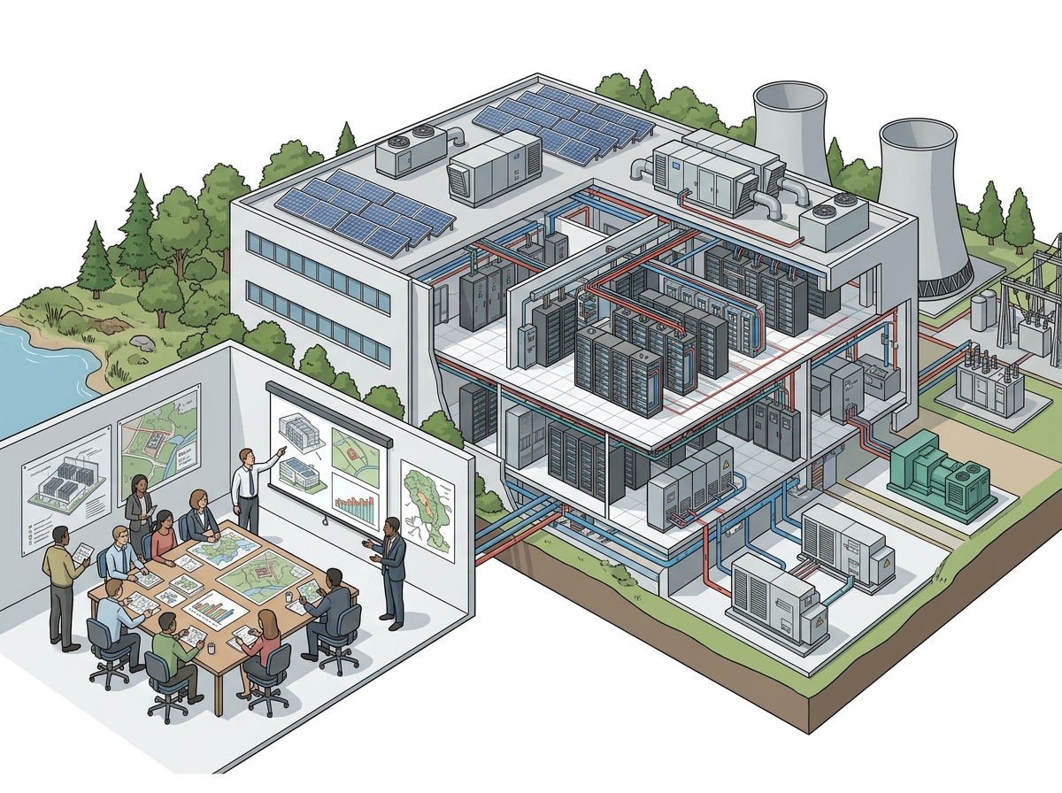3D cutaway: NGO discusses environmental implications of AI data centres