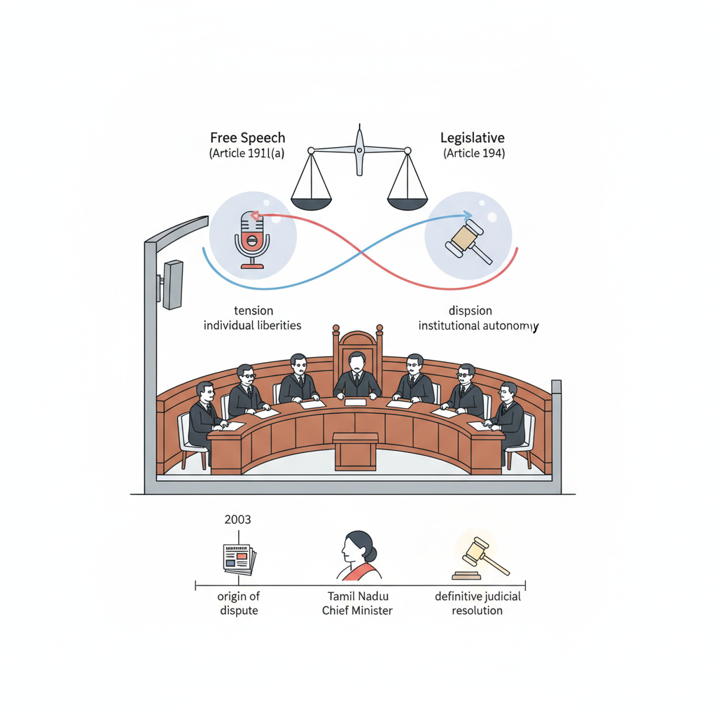 Seven-judge Supreme Court Bench to hear if legislative privilege overrides free speech — labelled illustration