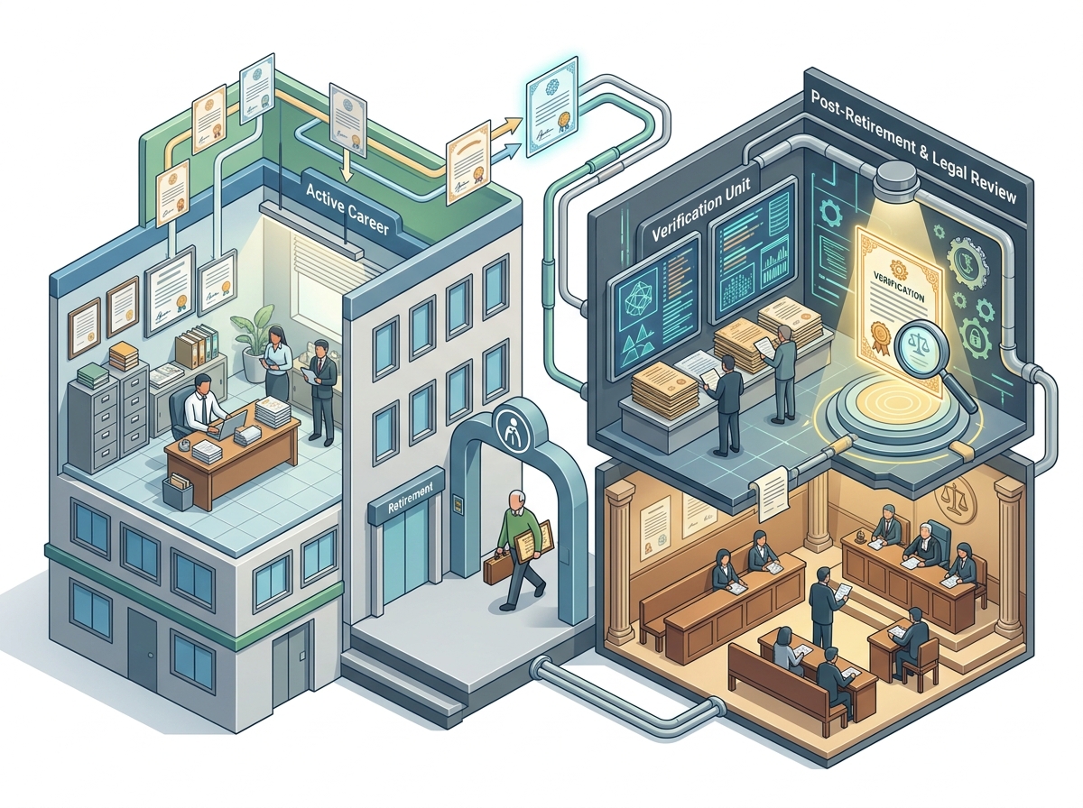 3D cutaway: Verification into genuineness of community certificates legally permissible even after ret