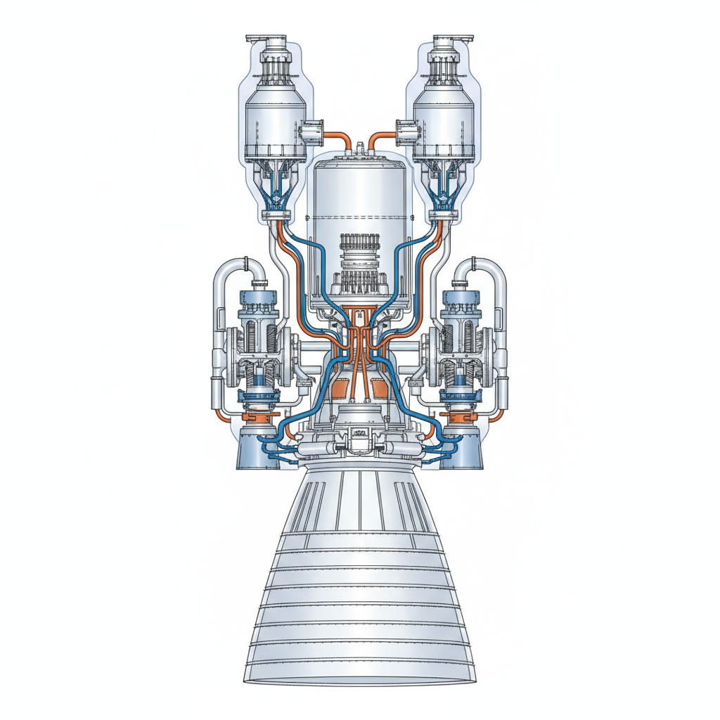 What is the significance of India’s first privately built FFSC rocket engine? | Explained — labelled illustration