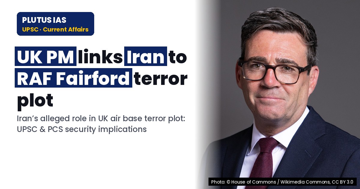 Iran’s Alleged Role in UK Air Base Terror Plot: UPSC & PCS Analysis
