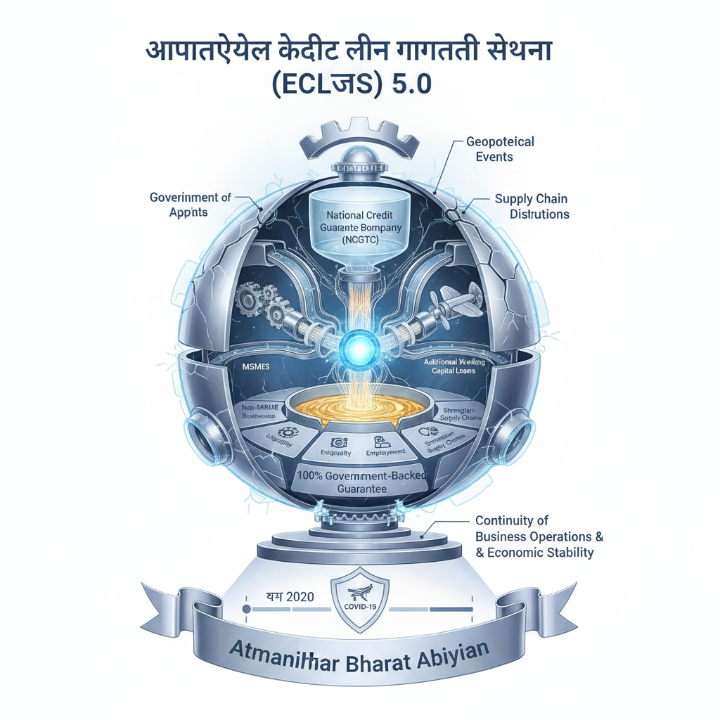 आपातकालीन क्रेडिट लाइन गारंटी योजना (ईसीएलजीएस) 5.0 — labelled illustration