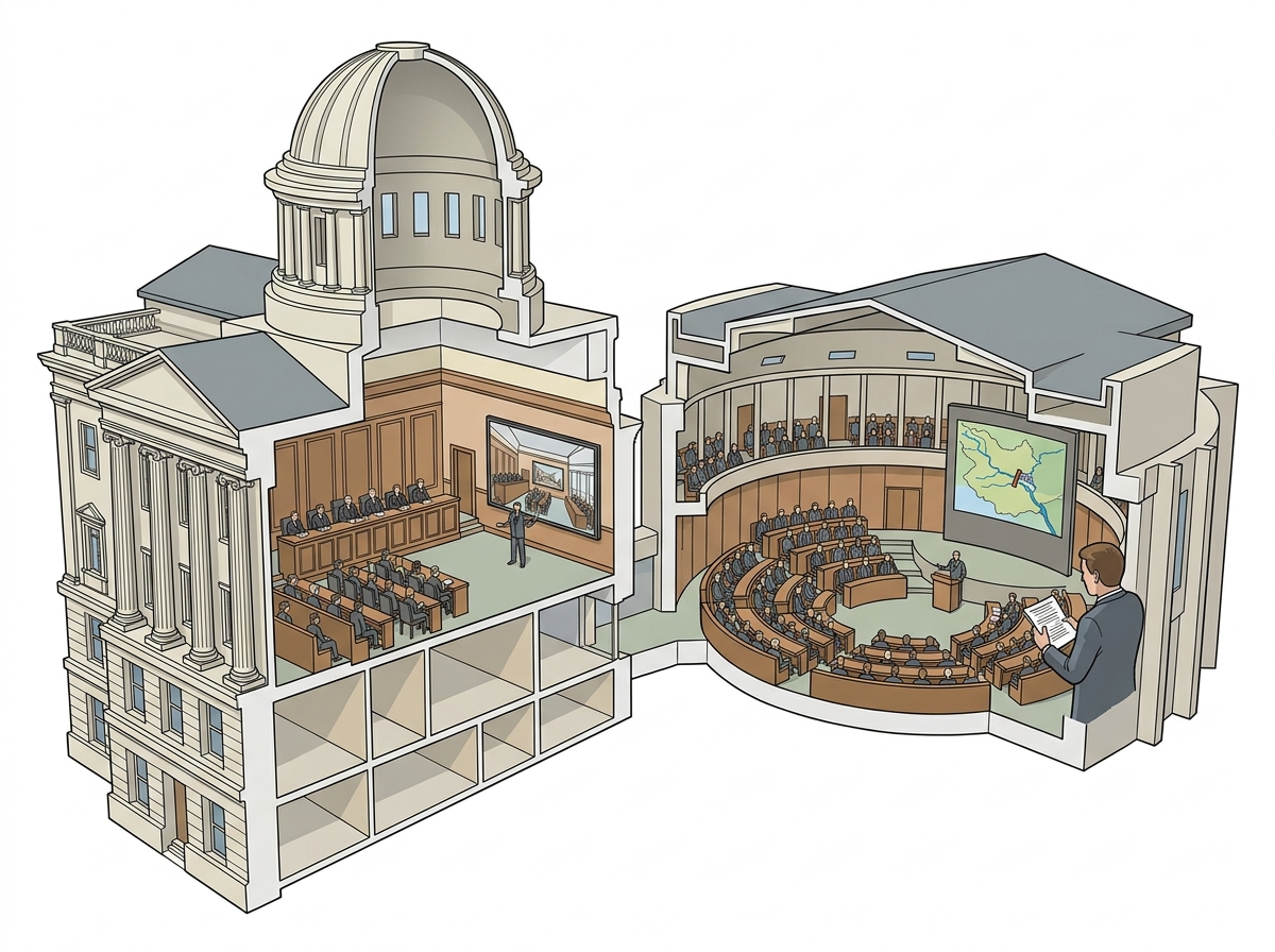 A-G plays video clips of Tamil Nadu Assembly proceedings before Madras High Court in case against Mekedatu amended resol — labelled illustration