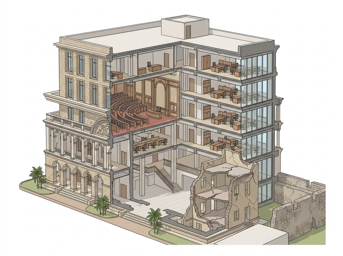 DMK govt. mooted heritage structure in place of King’s Barracks at Fort St. George — labelled illustration