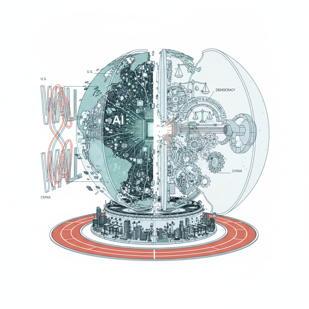 Don’t let AI outrun democracy — labelled illustration