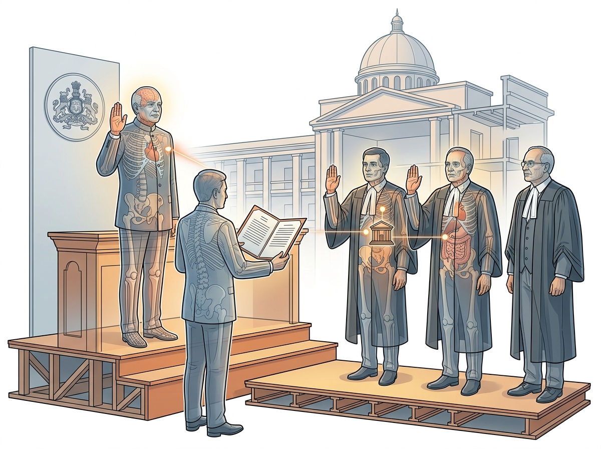 Governor swears in three new judges of Karnataka High Court — labelled illustration
