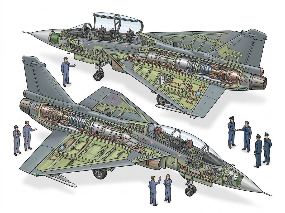 HAL hands over two LCA trainer plane to Air Force — labelled illustration