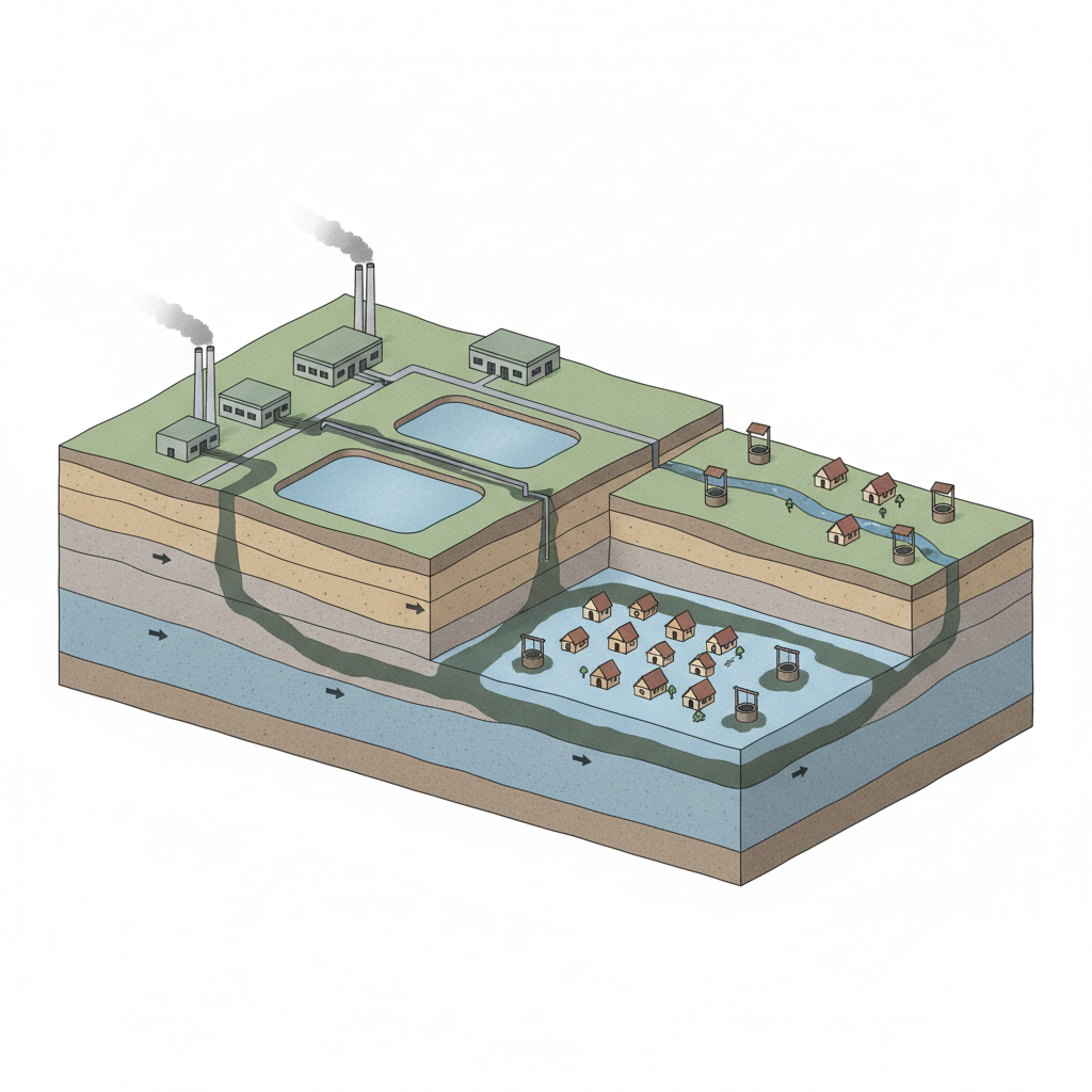 How industrial pollution from SIPCOT contaminated groundwater in 25 villages in Tamil Nadu’s Perundurai | Explained — labelled illustration