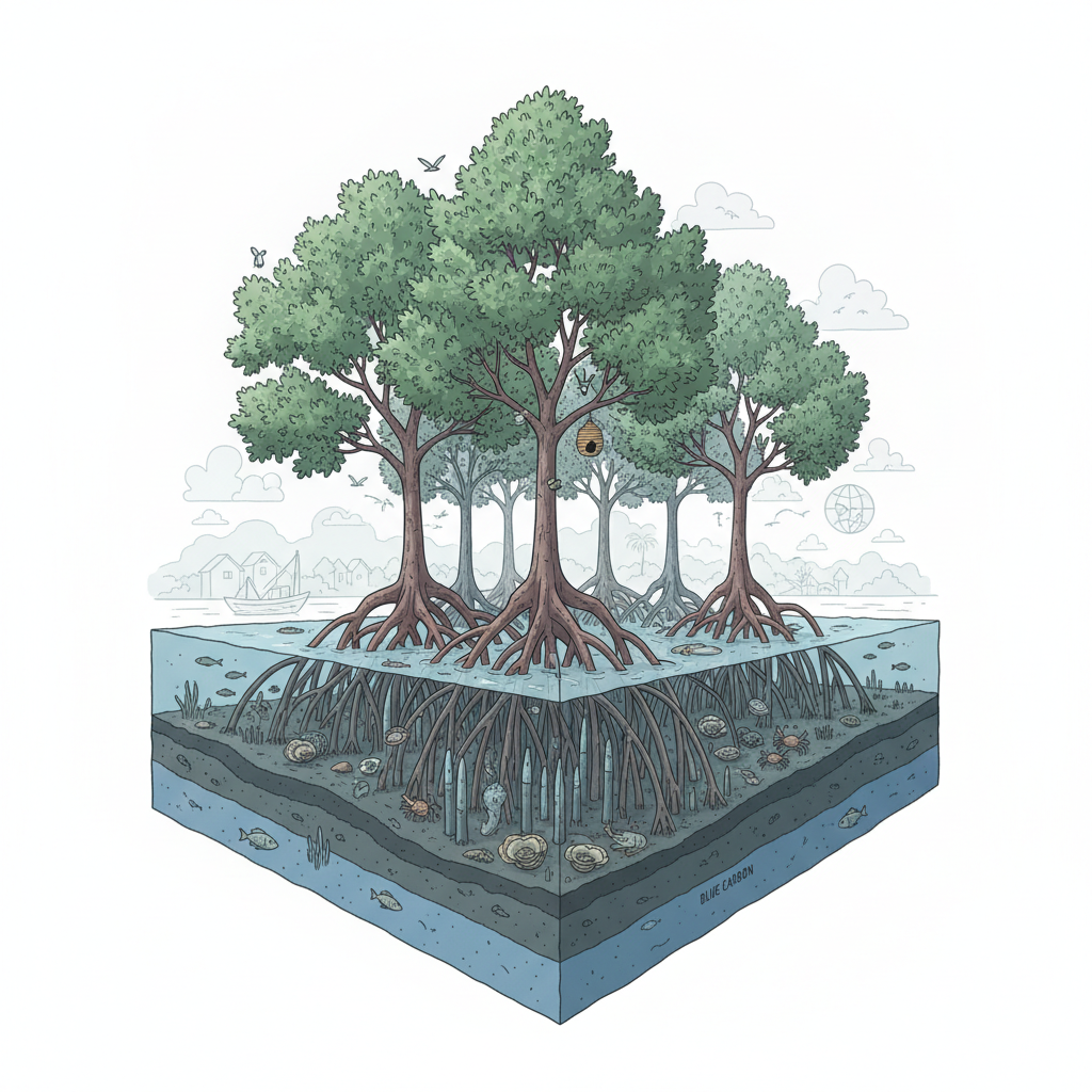 How valuable are mangroves? Study on Pichavaram ecosystem pegs it at ₹2,485.38 crore — labelled illustration
