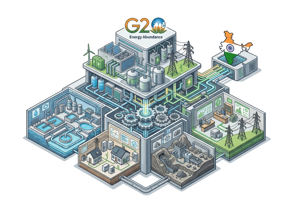 India joins G20 energy consensus — labelled illustration