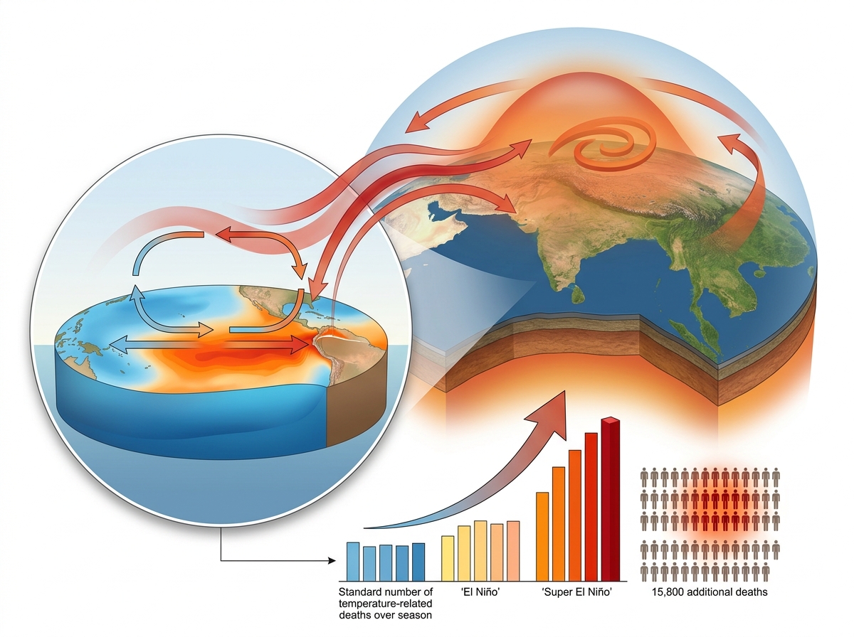 India may see 15,800 additional heat deaths due to ‘Super El Niño’ linked warming — labelled illustration