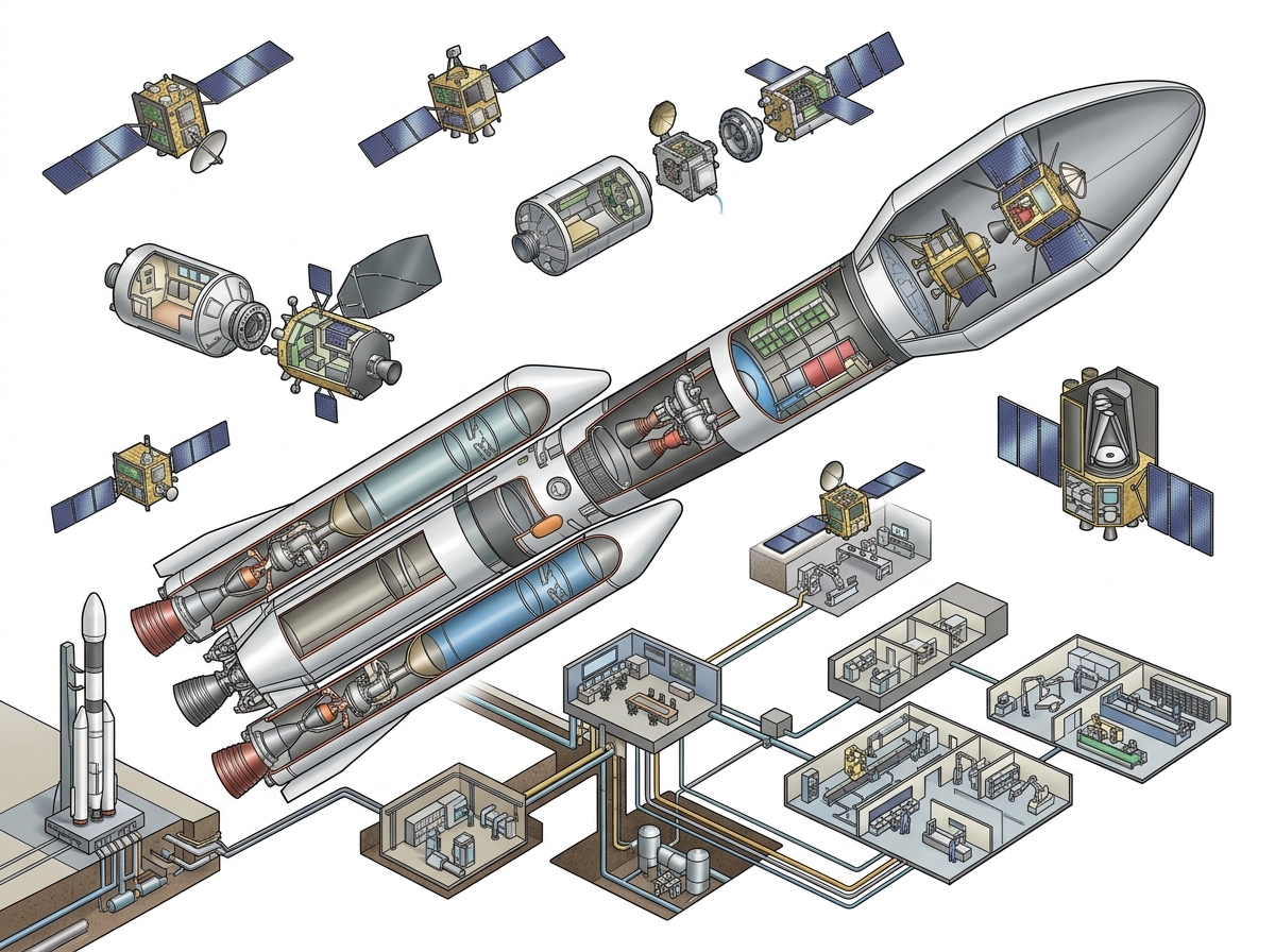 India’s space sovereignty: From building missions to building depth — labelled illustration