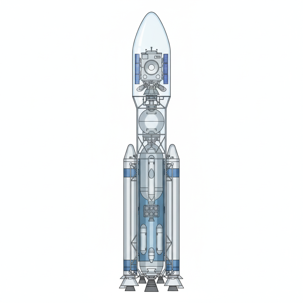 ISRO successfully launches Earth observation satellite abroad GSLV-F17 — labelled illustration