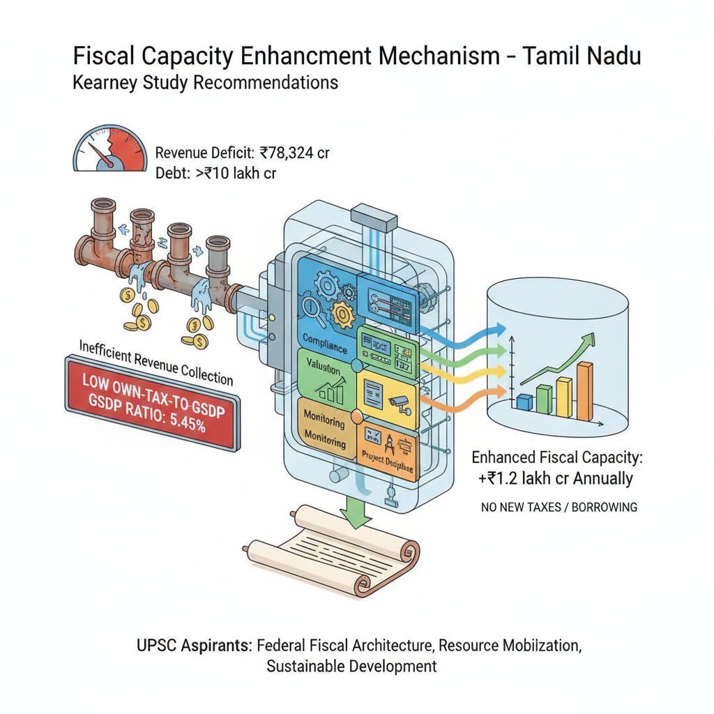 Kearney study recommends measures to improve Tamil Nadu’s fiscal capacity — labelled illustration