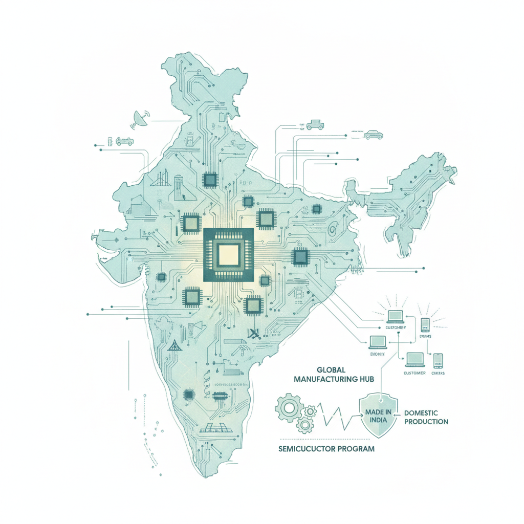 Modi pitches India as preferred destination for global semiconductor industry — labelled illustration