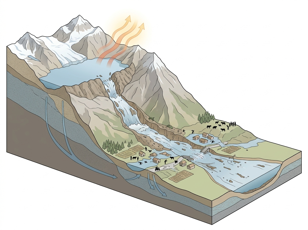 Nepal flood death toll crosses 1,100 as PM Shah seeks global focus on climate risks — labelled illustration