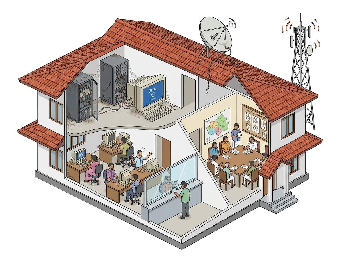 Online services hampered as grama panchayats are yet to revamp portals — labelled illustration