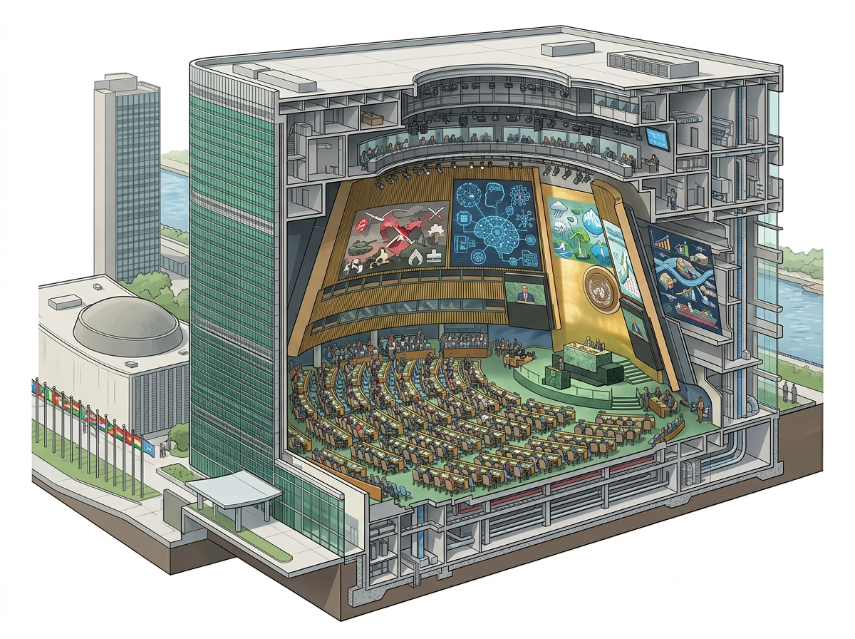 UNGA 2026: Wars, AI fears and UN reform dominate as world leaders gather in NYC - What else in on agenda? — labelled illustration