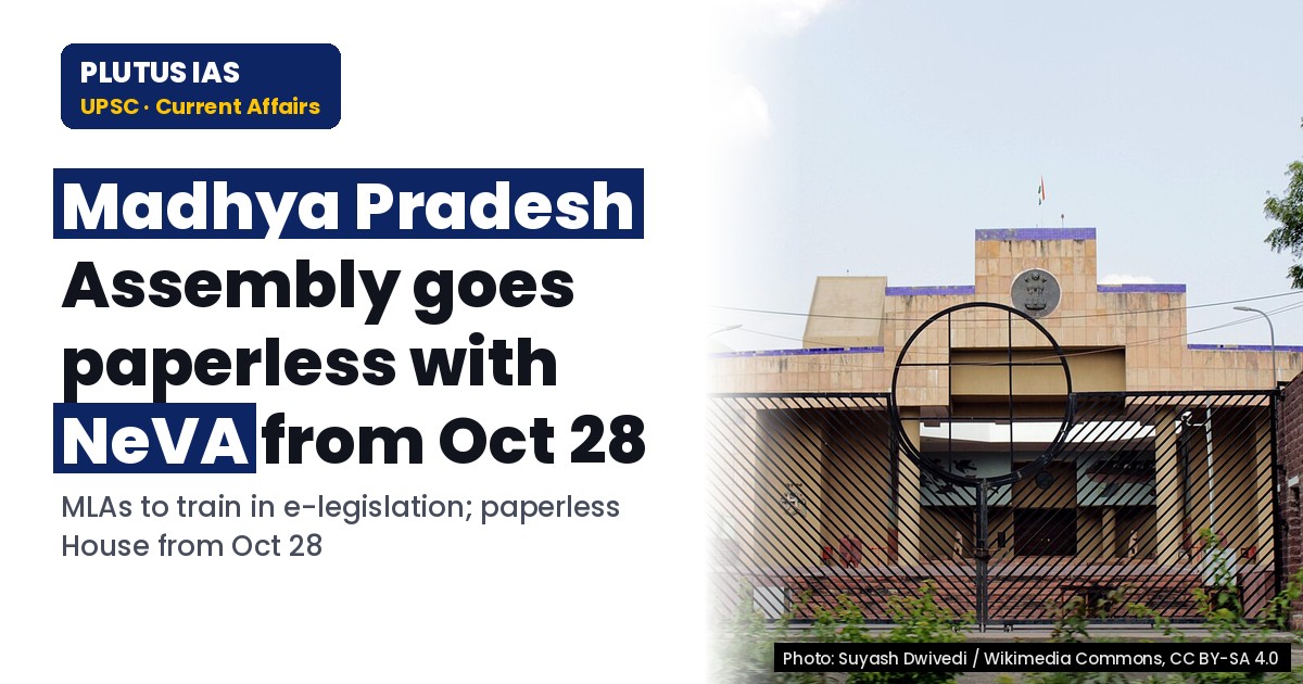 Madhya Pradesh Assembly to Go Paperless: NeVA Training for MLAs from Oct 28
